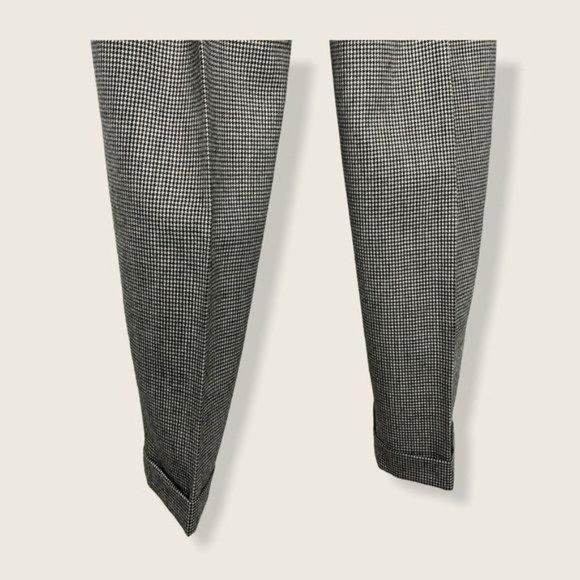 Vintage 90s Nordstrom Academia Houndstooth Wool Trouser Pants Small - Picture 8 of 16